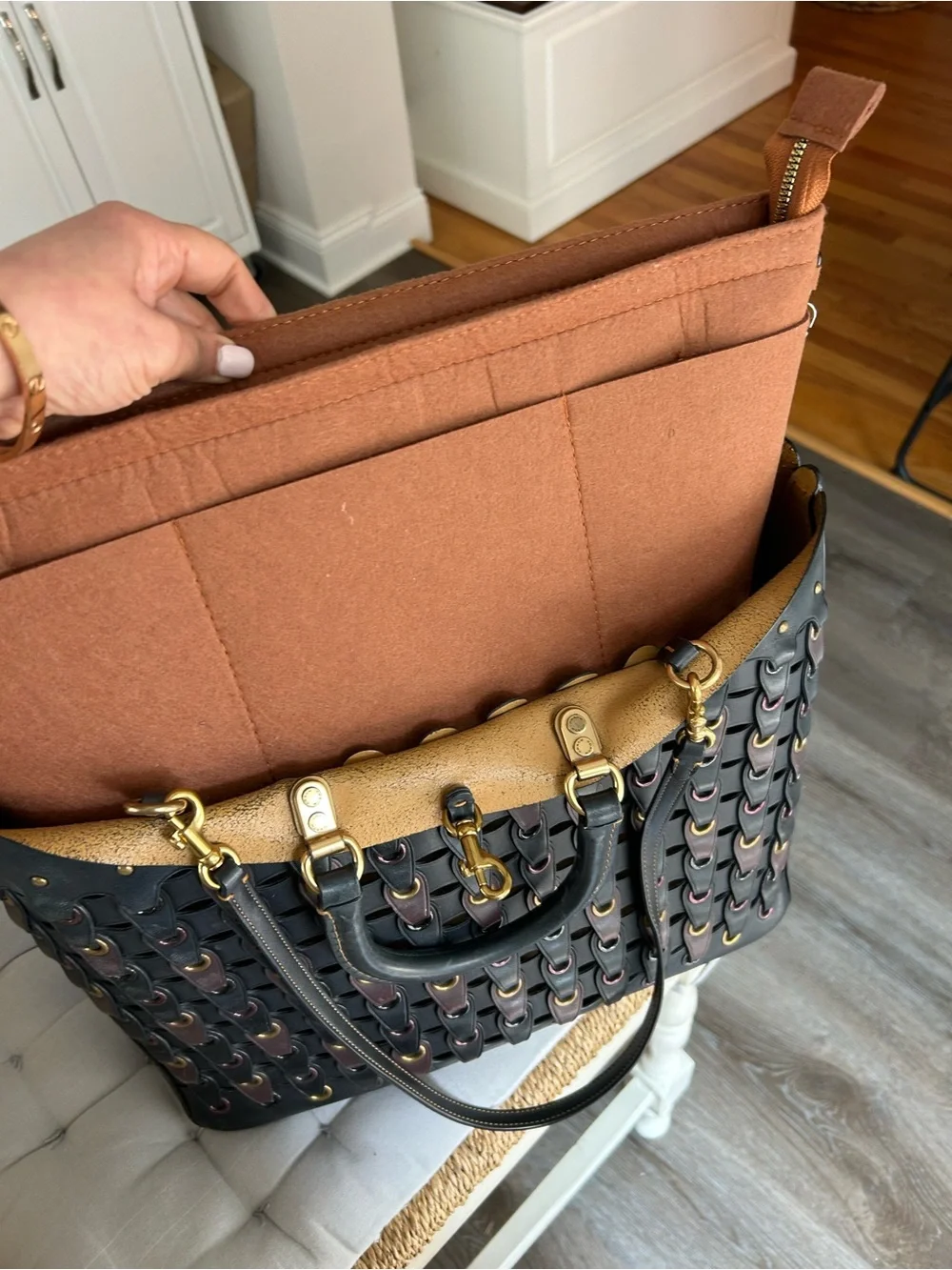 Coach Rare 1941 Leather Rouge Chain Link handbag